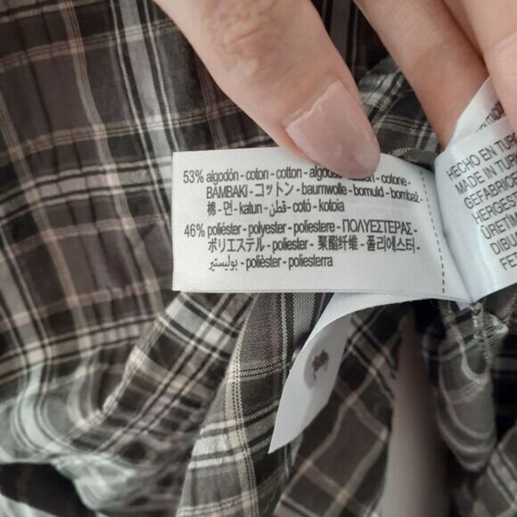 Zara Nwot Cotton Blend Plaid Button-Up Shirt - Picture 5 of 11
